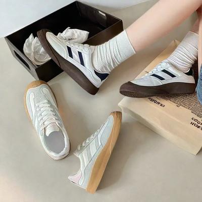 Нишевые ретро немецкие тренировочные кроссовки женские маленькие белые кроссовки повседневные кеды инс модные уродливо милые кроссовки в гонконгском стиле спортивная обувь для внешней торговли