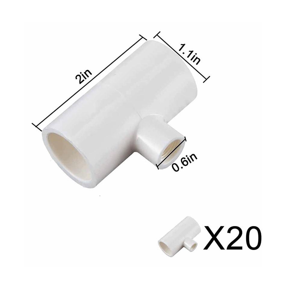20PCS 1/2" PVC Tee Automatic Poultry Waterer Drinker Cups Chicken Water Nipples