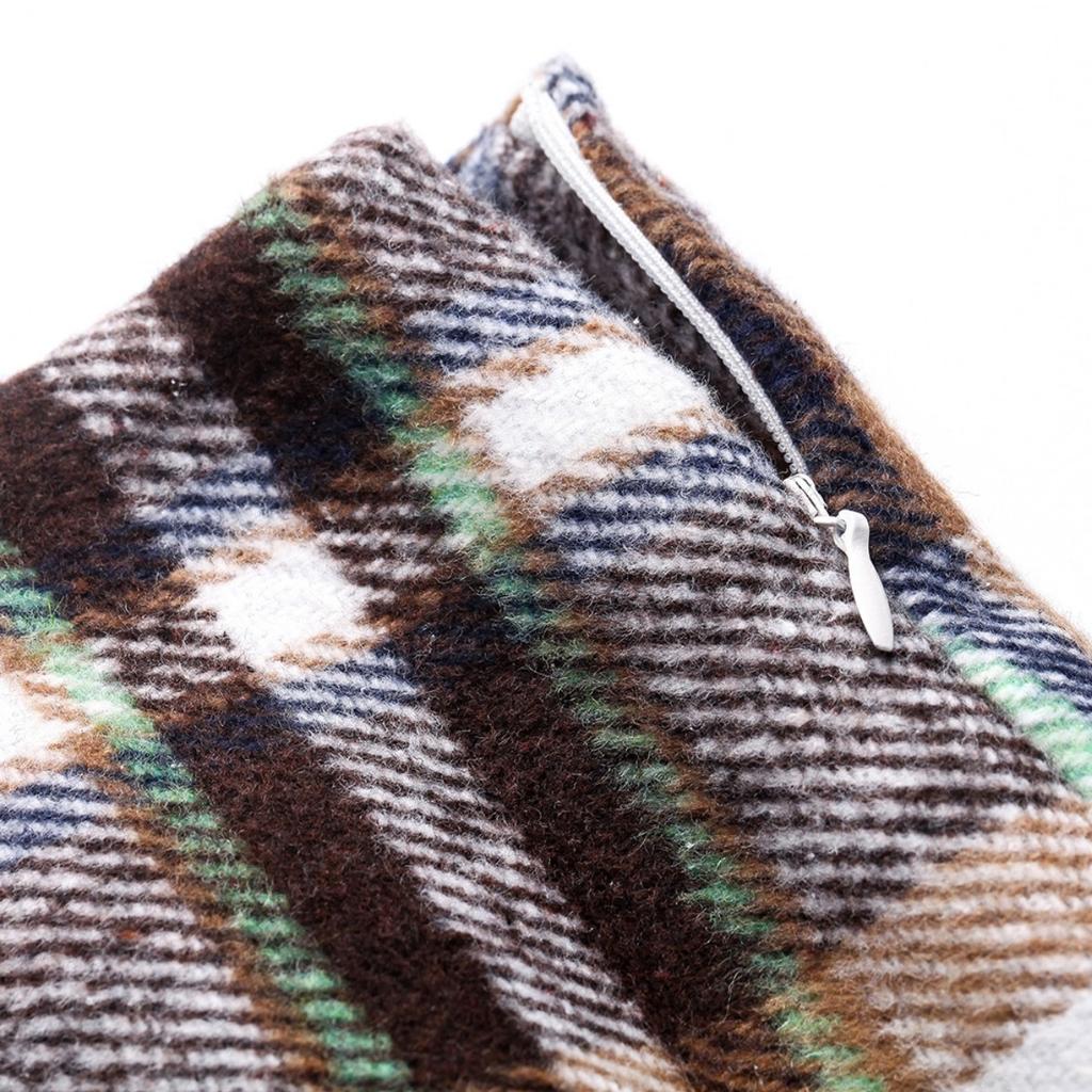 Women's, High Waisted, Plaid Skirt, Tight Fitting, Pencil, Wool, Mini Skirt