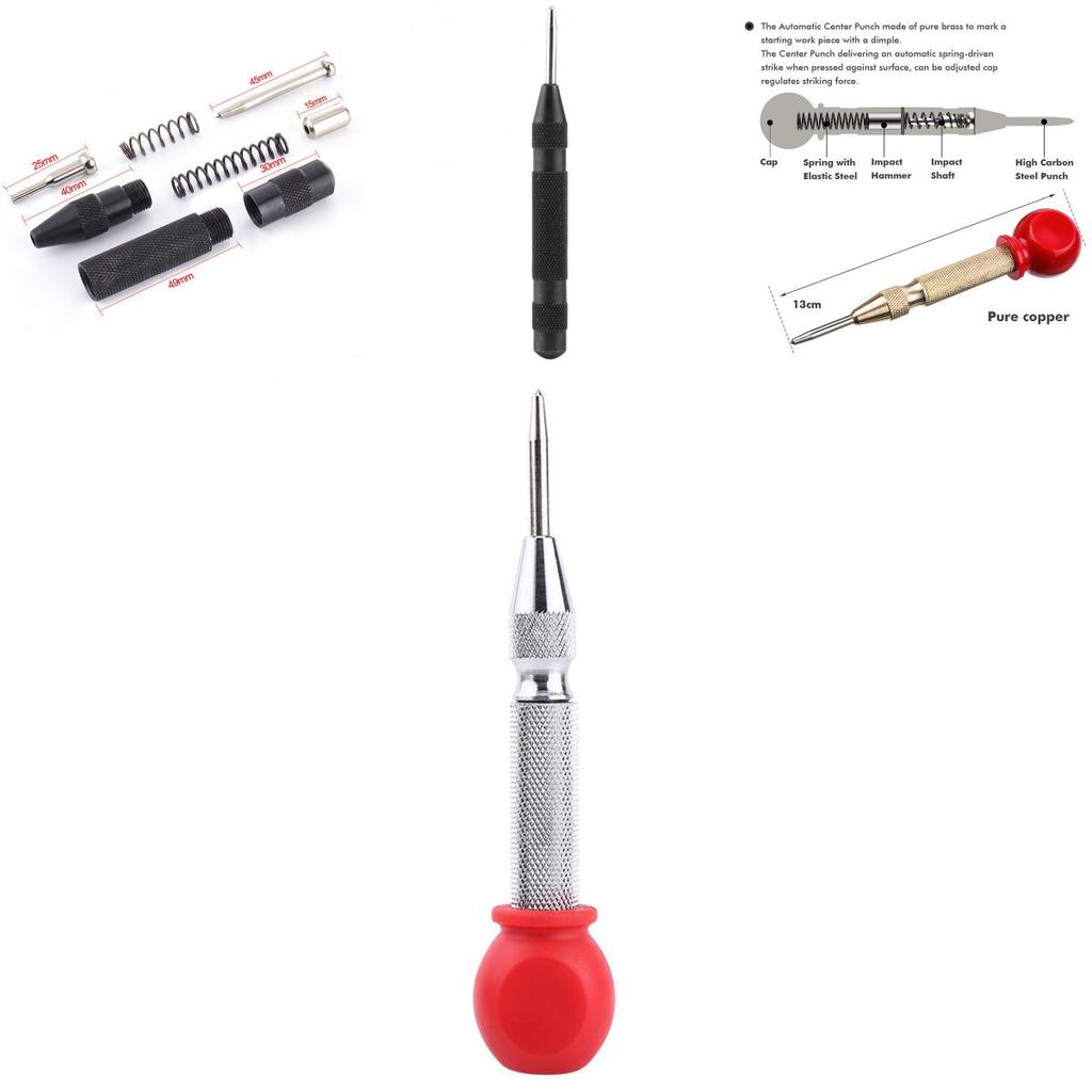 Premium Automatic Center Punch Spring Load Chrome Rivet Screw Tool For Precise Marking