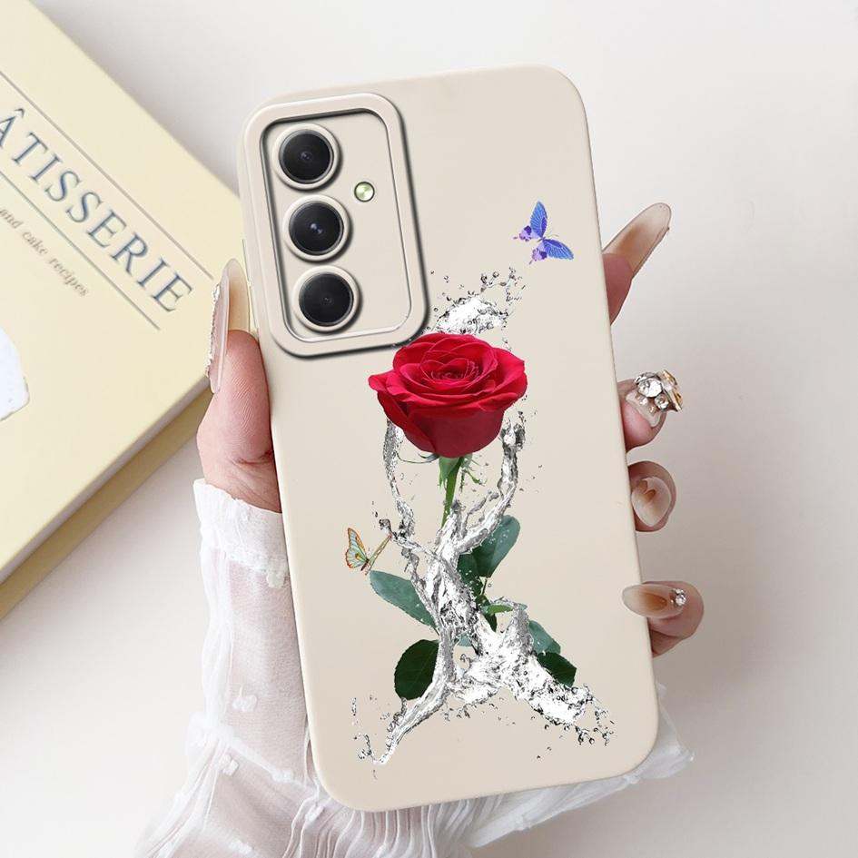 Чехол для Samsung Galaxy A53 A54 A55 5G Обложка SM-A536B SM-A546V SM-A556B Ударопрочный Funda Модный Цветочный Мягкий Силиконовый Матовый Etui