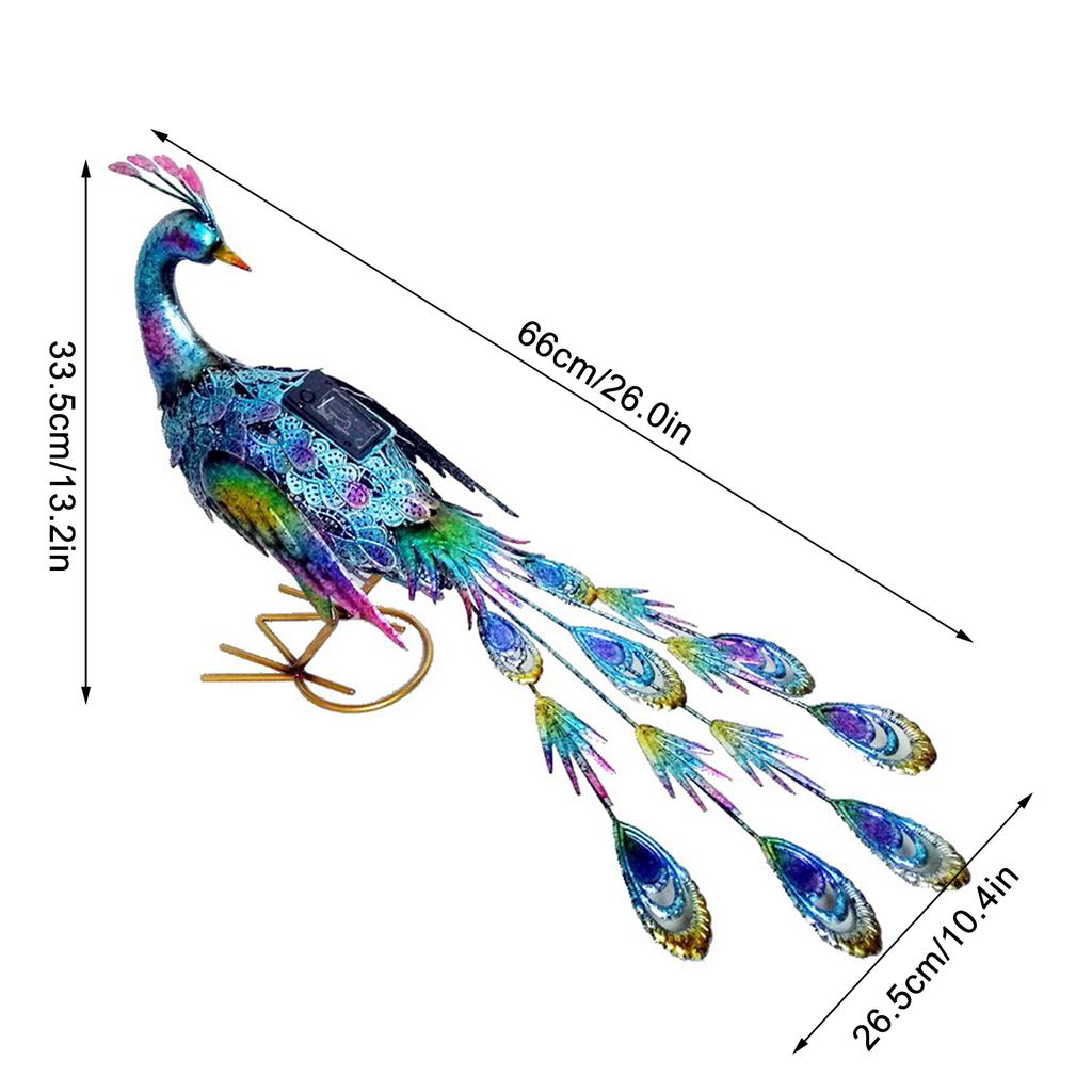 Солнечный павлин статуя светильник водонепроницаемый декоративный железный уличный павлин светильник для дорожки патио