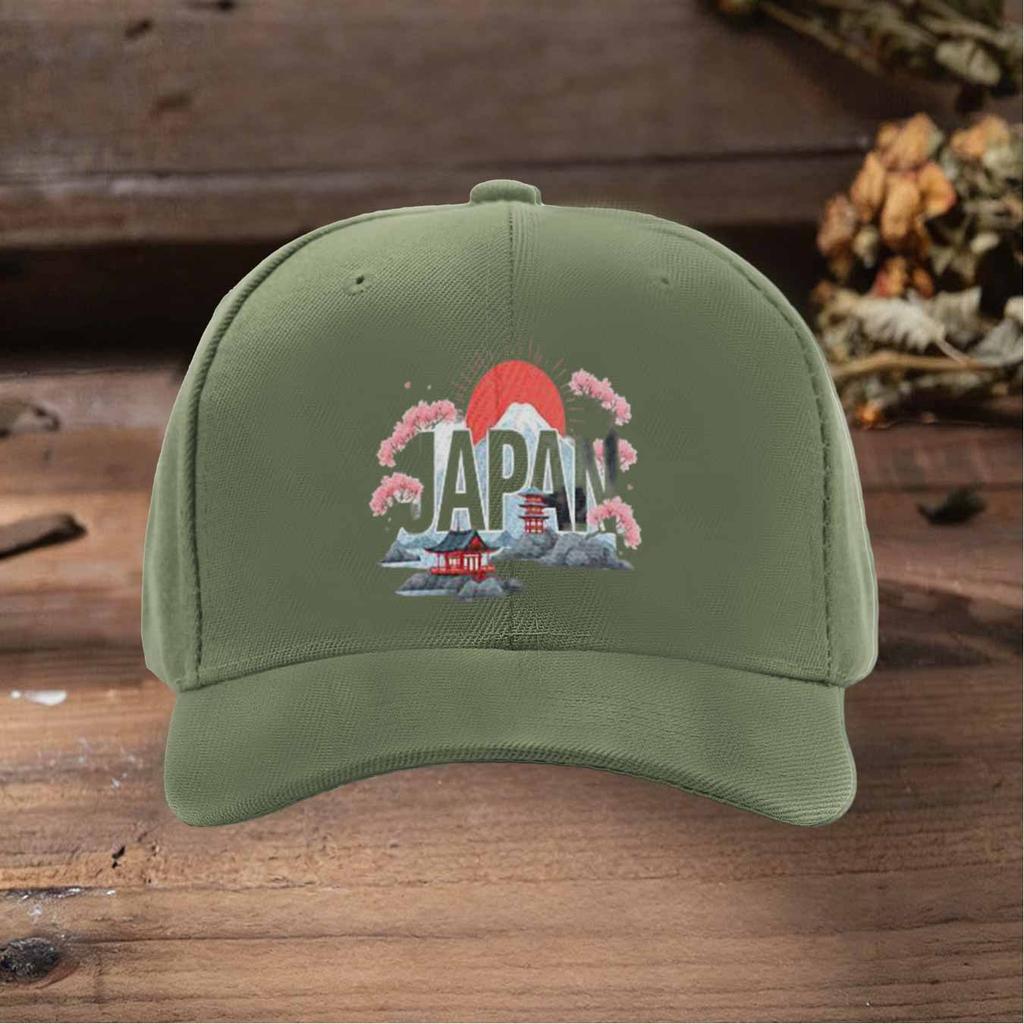 Japan Mount Fuji Cherry Blossom Temple Baseball Cap Adjustable Lightweight Breathable Sun Hat For Travel Outdoor Beach Casual