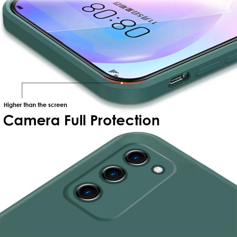 Квадратный однотонный жидкий силиконовый чехол для Samsung Galaxy A05S A55 A04S A54 A53 S23 S24 Huawei P60 Redmi Note 13 iPhone 15 14 13 Pro Max ASoft Cover