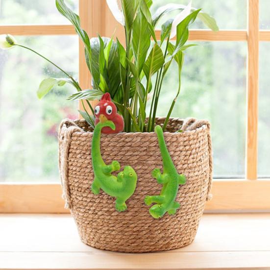 Yousheng 2 шт. Кашпо Статуэтка геккона Подвесная Фигурка лазающей ящерицы Подвеска для цветочного горшка Декорация Смола Геккон для офиса Цветочный горшок Уличное растение