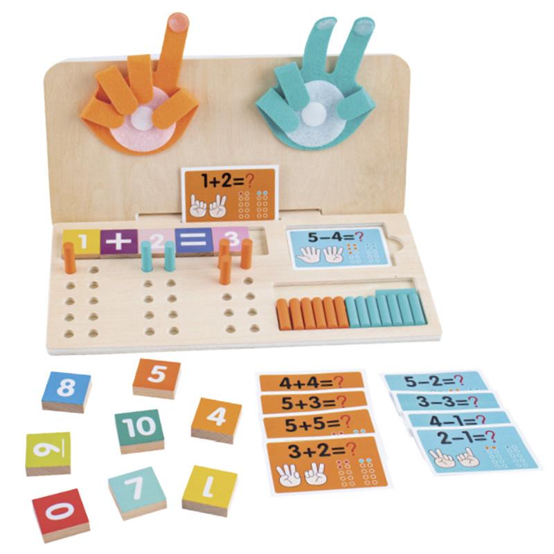 Детские Монтессори Деревянные Пальчиковые Цифры Счетная Палочка Ладонь Математическая Игрушка Дети Счет Развивающие Игрушки Малыши Интеллектуальная Игра