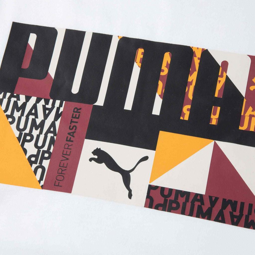 Puma Базовая графическая монограмма цветные блоки повседневная удобная футболка с коротким рукавом мужские топы белые 686380-02