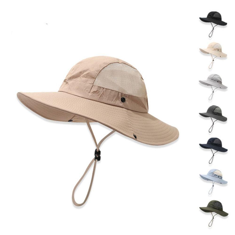 Quick-dry Folding Bucket Hat Nylon Hiking Cap Simple Men Fisherman's Hat Summer