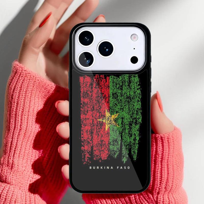 Чехол для телефона Флаг Буркина-Фасо для iPhone 17 16 15 14 13 Pro Max Задняя крышка для 12 11 Pro Coque