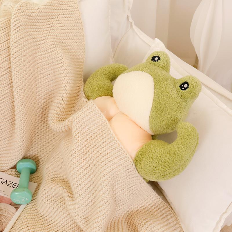 Muscle Frog Plush Toy Stuffed Animal, Cuddle Pillow for Girls to Sleep With, Gym Boyfriend Doll, Birthday Gift for Her Kids