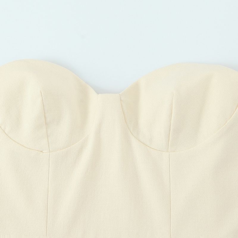 Kaslead New Women Clothes Western Style Fashion Slim Fit Simple Tube Top Short Dress 3152319