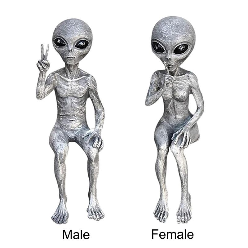 1 шт., статуя космического пришельца, скелет, декомпрессия, подарки, модель черепа, фигурка, игрушка, садовая фигурка