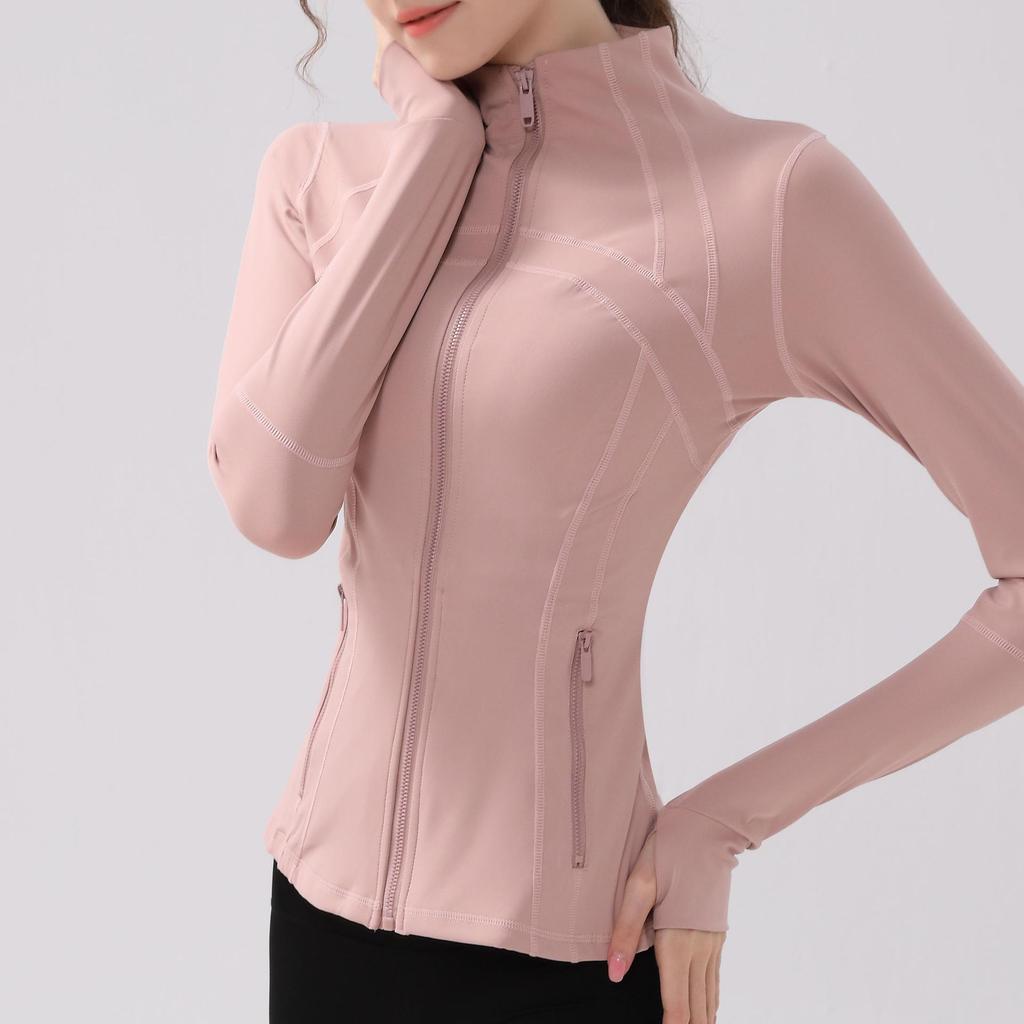 Autumn/Winter Slim Fit Nude Yoga Jacket: Long-Sleeve, Stand-Up Collar, Quick-Dry, Casual Sports Running Top