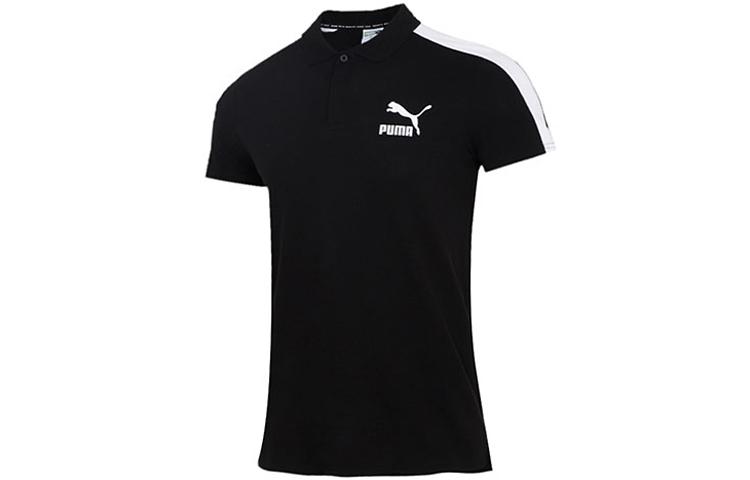 PUMA Polo Shirts Men's Black Polo Collar Moderate Straight Fit 532290-01