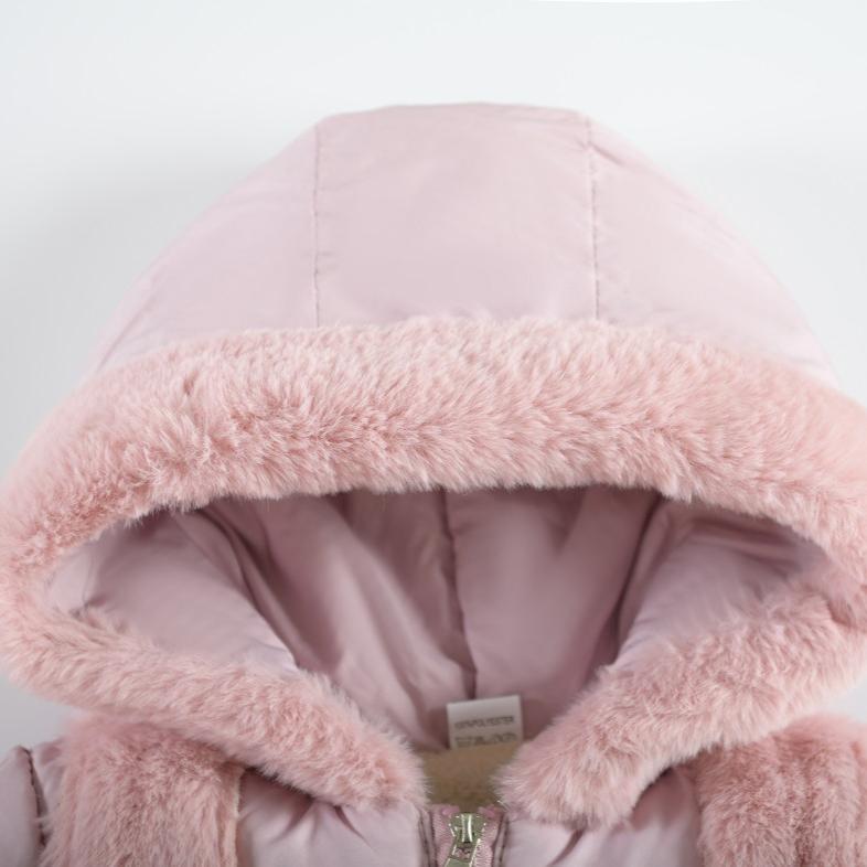 Girls Padded Winter Jackets Children Thickened Down Coats New Hooded Cotton Clothing Kids Fashion Fur Collar Parkas