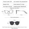 Oval Frame 6 In 1 Frame Women Myopia Sunglasses Fashion Magnetic Clip On Glasses Prescription Eyeglas