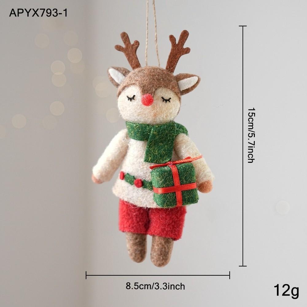 Elk Fox Tree Hanger Hanging Rope Xmas Decoration Cute Doll Pendant Party Layout