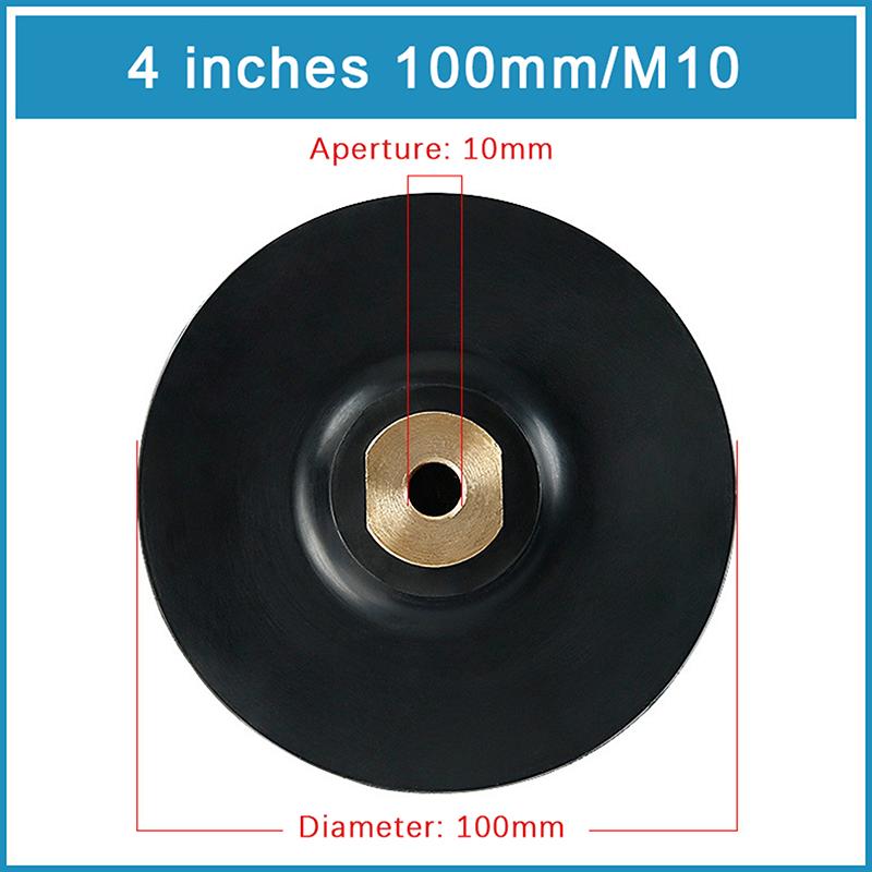 3-дюймовая 4-дюймовая резиновая опорная подушка Резьба M10 M14 M16 Опорная подушка для полировального шлифовального диска для угловой шлифмашины Подушка для полировального диска