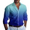 Мужская летняя новая свободная рубашка с длинным рукавом с принтом, кардиган, пляжная рубашка