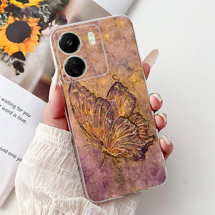 For Xiaomi Poco C65 Case Poco C75 Cover Fashion Butterfly Soft Silicone Capa Phone Back Cover For Xiomi Poco C65 C75 C 65 Bumper