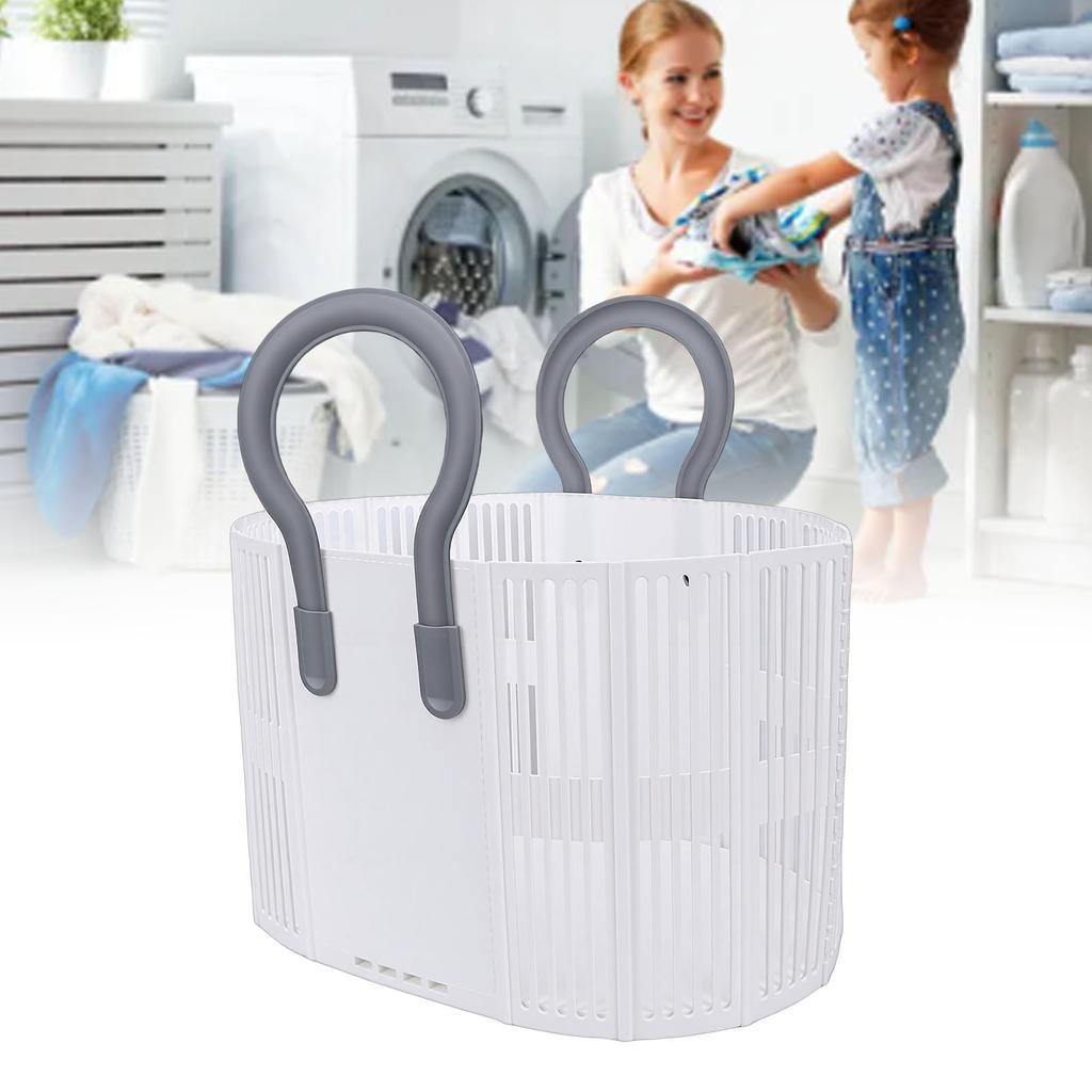 Foldable Laundry Basket Large Capacity Clothes Hamper with Handles Hollow Multipurpose Storage   for Bathroom Laundry Room Home