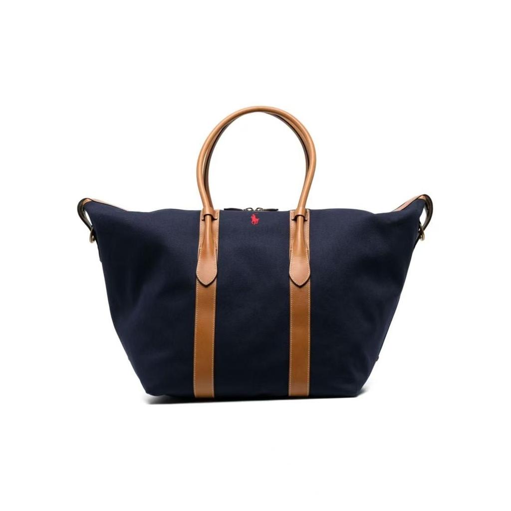 Polo Ralph Lauren Сумка-тоут с узором логотипа Polo Pony, сумка для покупок, багажная сумка, сумка через плечо, хлопковая и телячья кожаная сумка, женская сумка-тоут 428907518002