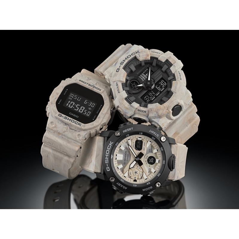Casio Мужские часы G-SHOCK на смоляном ремешке, водозащита 200 м, аналоговые, ударопрочные, кварцевые, GA-700WM-5A
