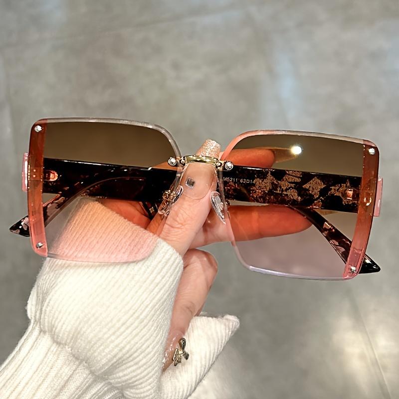 Оверсайз безободковые для женщин мужчин повседневные градиентные модные солнцезащитные очки с антибликовым покрытием для отпуска, пляжной вечеринки