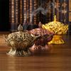 Tibetan Lotus Coil Incense Burner Alloy Bronze Incense Stick Holder Metal Crafts Handmade Aroma Censer Office Home Decor