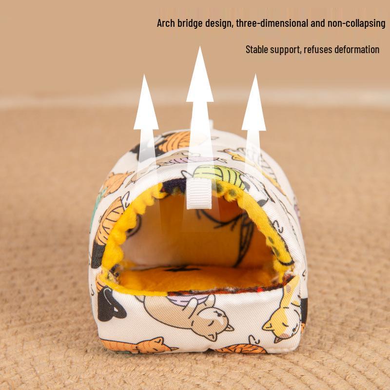 Дышащее хлопковое спальное гнездо для хомяков, морских свинок, попугаев и птиц - Уютное укрытие