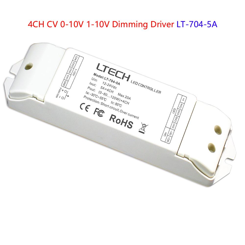 LTECH CV 0-10V 1-10V Dimmer Driver LT-701-6A/12A LT-704-5A DIN-711-12A Input DC12V 24V Control Single Color RGBW LED Strip Light