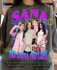Sana 90-е Винтажная Ретро Поддельная Рубашка, K-Pop Женская Группа Графическая Футболка, Корейский Идол Визуальный Фан-Аппарал
