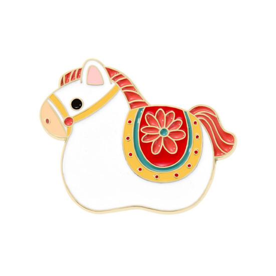 Brooch Pin 2026 Zodiac Horse Brooch Zinc Alloy Enamel Shirt Collars Scarves Badge Traditional Culture Jewelry