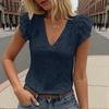 ZANZEA Women Casual V-Neck Cape Sleeve Lace Crochet Patchwork Summer Tank Tops