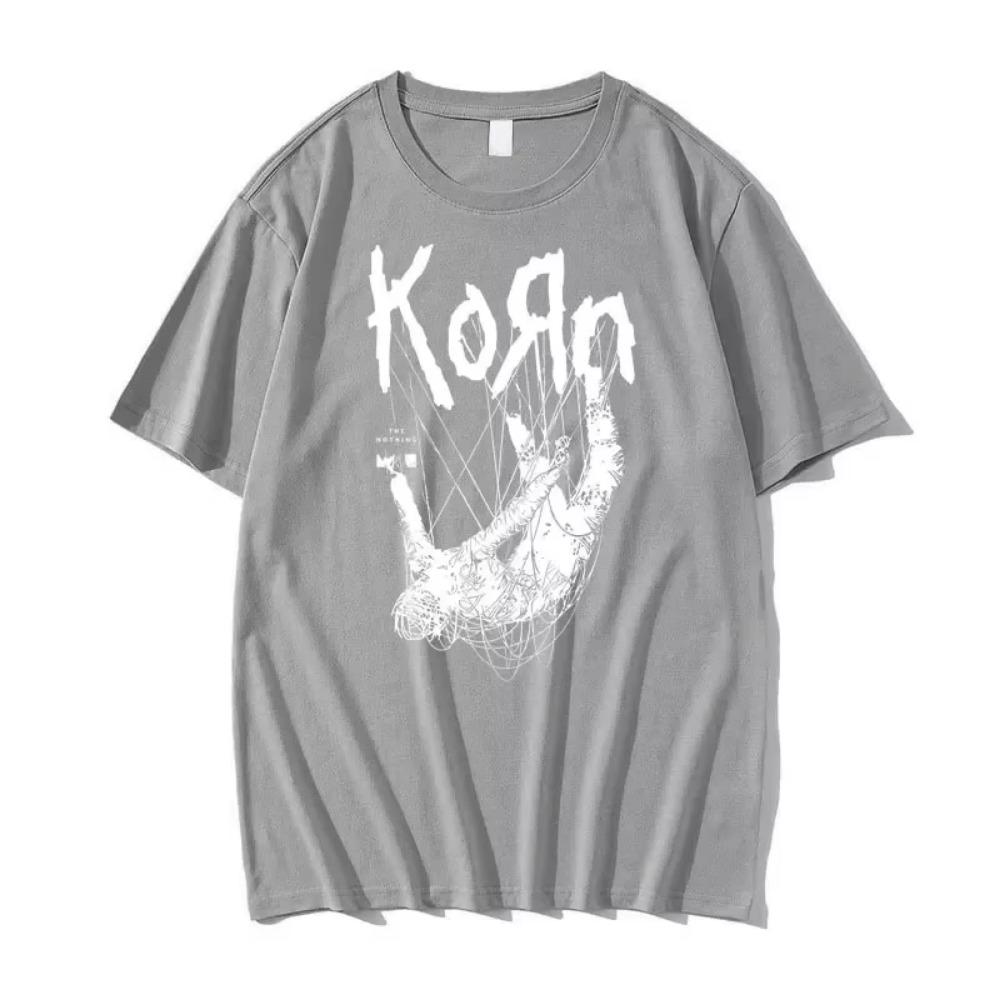 Американская певица группа Korn принт графическая футболка лето с коротким рукавом футболки топы уличная одежда повседневные из чистого хлопка футболки мужские