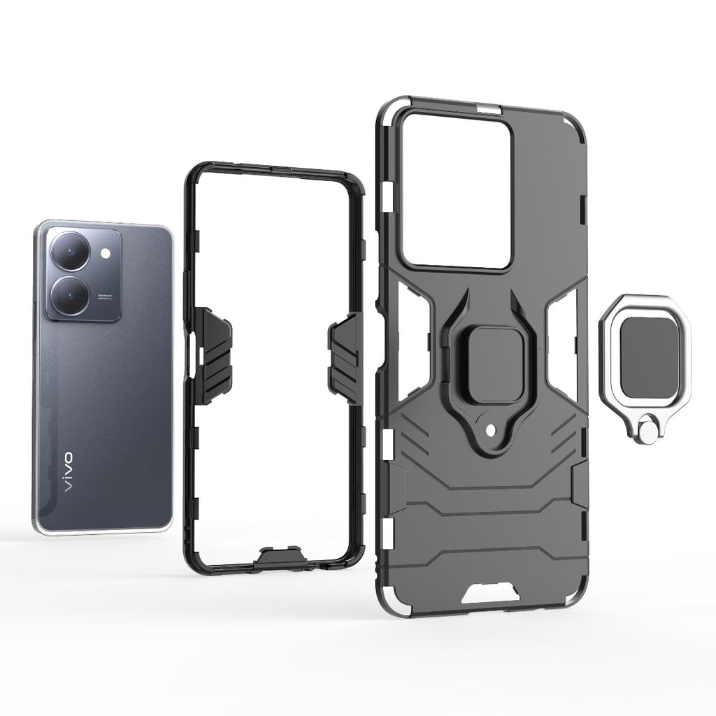 For Vivo X90 V27 V29 IQOO 11 Pro Y35 Y22S Y16 Y36 Y27 V27E V29 Z7 Z7X Y52 Y72 4G 5G Case Shockproof Hard Ring Stand Phone Case Back Cover