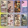 Иллюстрация «Читать книги» Чехол для телефона для iPhone 16,15,14,13,12,11,Mini,Pro,SE,MAX Белый Матовый Ударопрочный Чехол