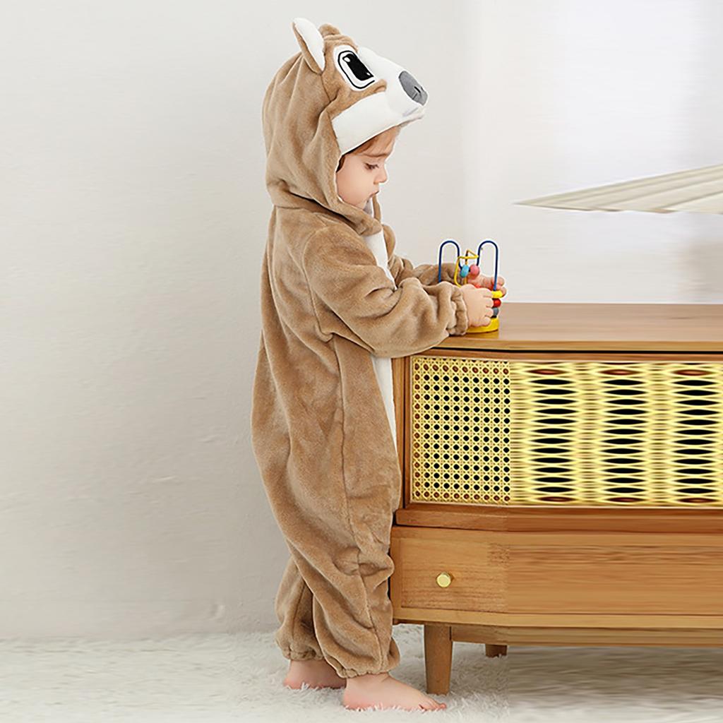 Осенне-зимняя фланелевая одежда для ползания, детские пижамы, детский фланелевый комбинезон с животными