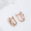 New Simple Blue Natural Zircon Earrings For Women  Rose Gold Ethnic Bride Wedding Earrings Stylish Vintage Jewelry
