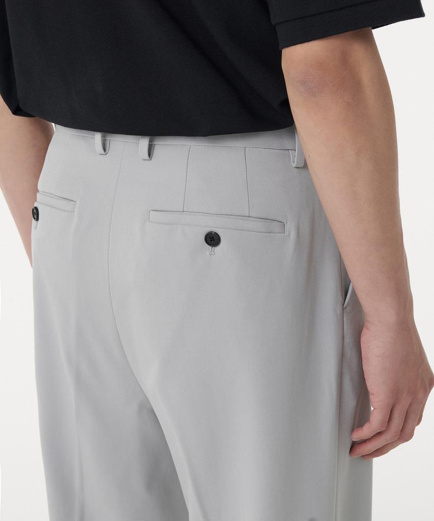 MUSINSA STANDARD Wide Hidden Banding Slacks [Light Gray]