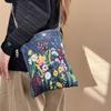 Fashion Chain Ladies Crossbody Bags Embroidered Flowers Women Cowboy Shoulder Bag Denim Handbag Personality Trend Student Bag