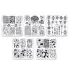 1 PC  Nail Art Templates Stamping Plate Design Flower Butterfly Glass Temperature Lace Stamp Templates Plates Image Decor