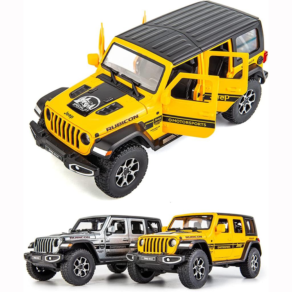 1/22 масштабная игрушечная машина для бездорожья, 7 дверей для Wrangler, литая под давлением модель игрушечного автомобиля, металлический сплав, детские транспортные средства с фрикционным приводом, двери открываются, свет и звук