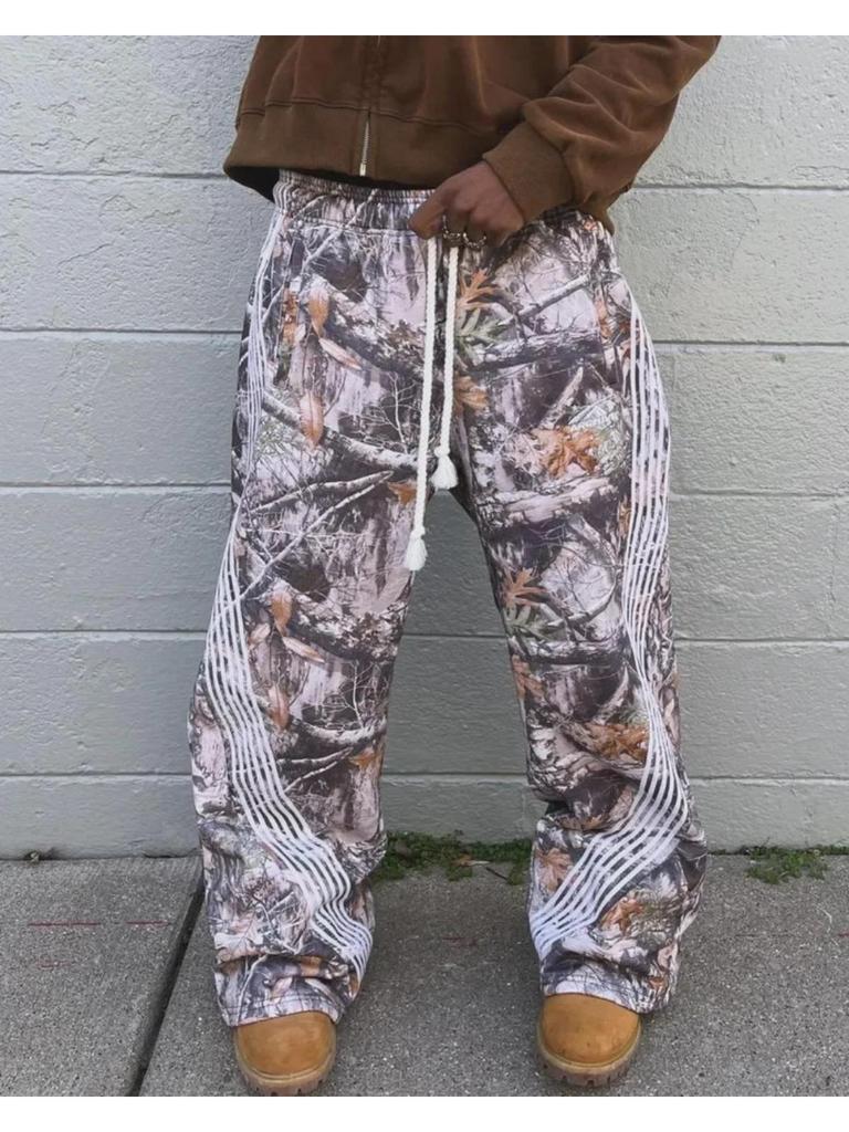 RogueWave Яркие Уличные Хип-Хоп Спортивные Штаны Y2K Харадзюку Ретро Широкие Брюки Американская Оверсайз Мода Свободные и Универсальные Повседневные