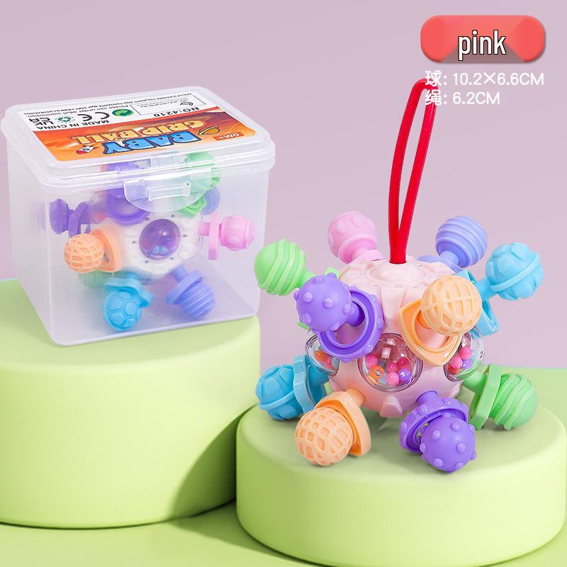 Infant Educational Puzzle & Teething Manhattan Atom Ball - Soothing Grip Toy for Babies