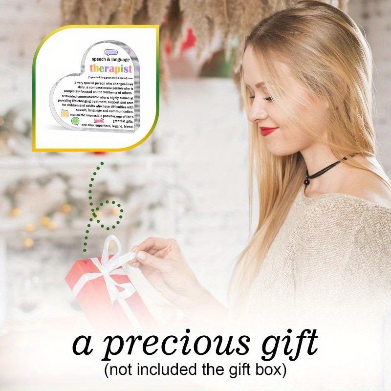 Motivational Heart Acrylic Gift - Inspirational Speech Therapist Present with Photography Utility