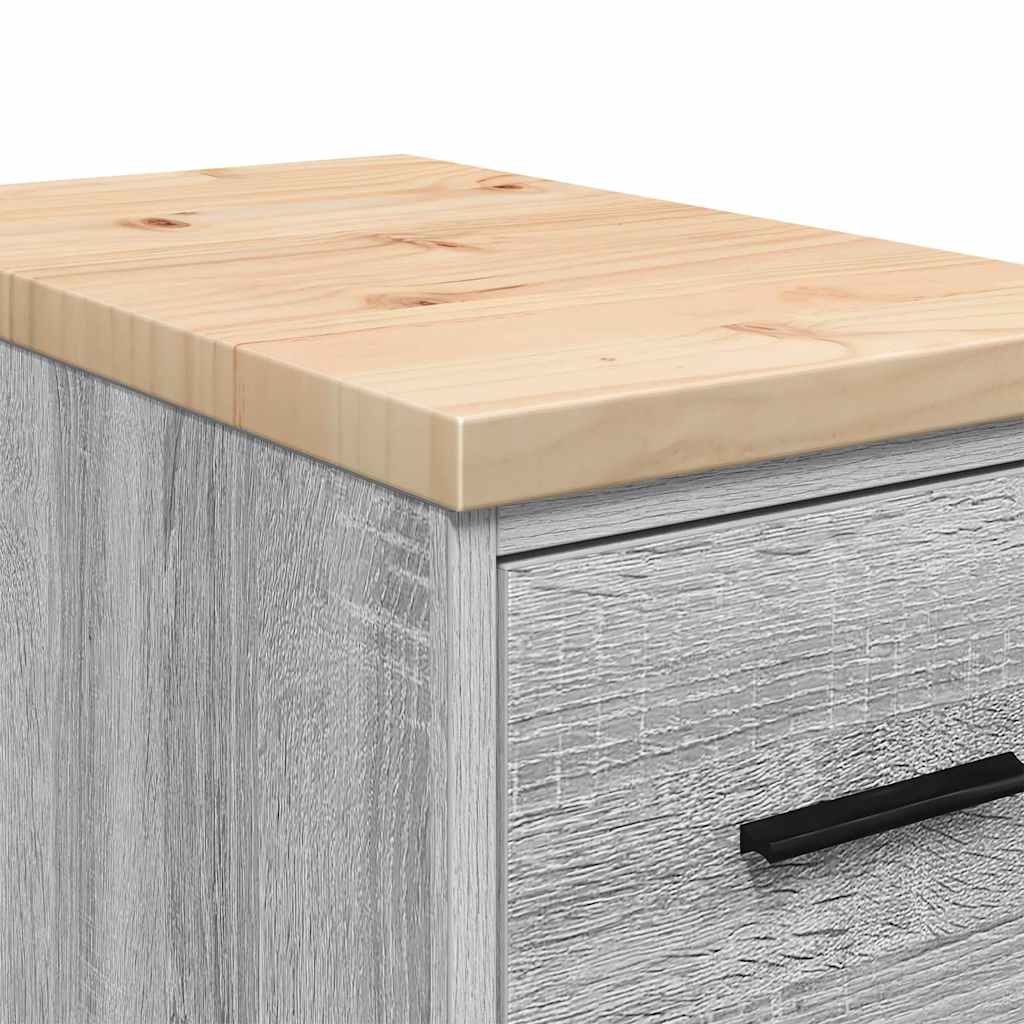 Garage Storage Cabinet Gray Sonoma Solid Pine Wood