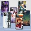 Чехол Genshin Impact для Apple Iphone 14 11 13 12 Pro Max Xr 7 8 + Se 2020 Xs 6 6s Plus 5 5S, черный силиконовый чехол с рисунком из мультфильма