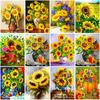 DIY Sunflower 5D Diamond Painting Full Round Drill Floral Diamond Embroidery Cross Stitch Mosaic Kits Resin Wall Art Home Decor