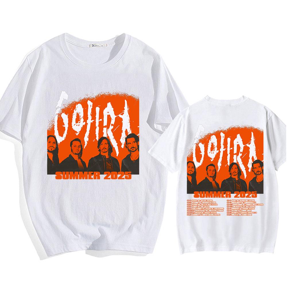 Футболки Gojira Summer 2025 Tour, унисекс, короткий рукав, хлопковая футболка, мужская/женская одежда, тяжелые футболки с принтом Mental Band